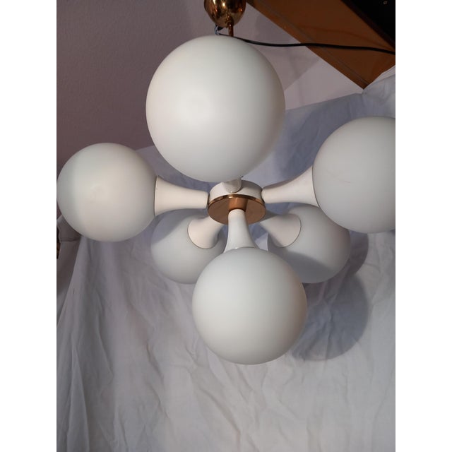1970s Space Age Austrian Chandelier in Brass and Glass, 1970s For Sale - Image 5 of 8
