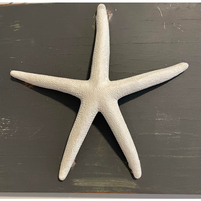 Late 20th Century Vintage Hand-Painted “Sea★Side” Nautical Wall Sign on Reclaimed Cabinet Door For Sale - Image 5 of 9