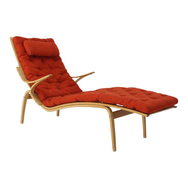 Alvar Aalto Bent Wood Red Wool Upholstery Chaise Lounge Chair Chairish