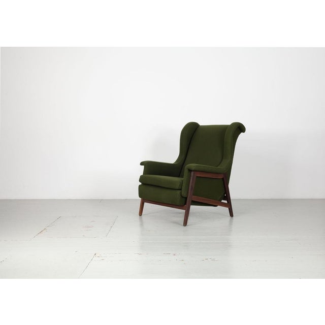 Mid-Century Modern Italian Wing Chair, 1960s For Sale - Image 3 of 18