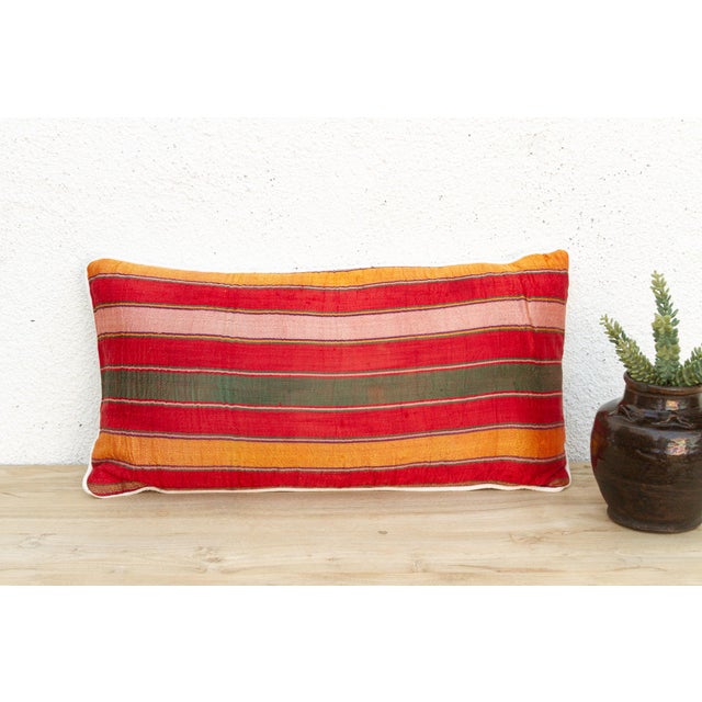 Woven in Gujarat, western India, from antique Mashru, the traditional silk-warp, cotton-weft cloth prized for its lustrous...