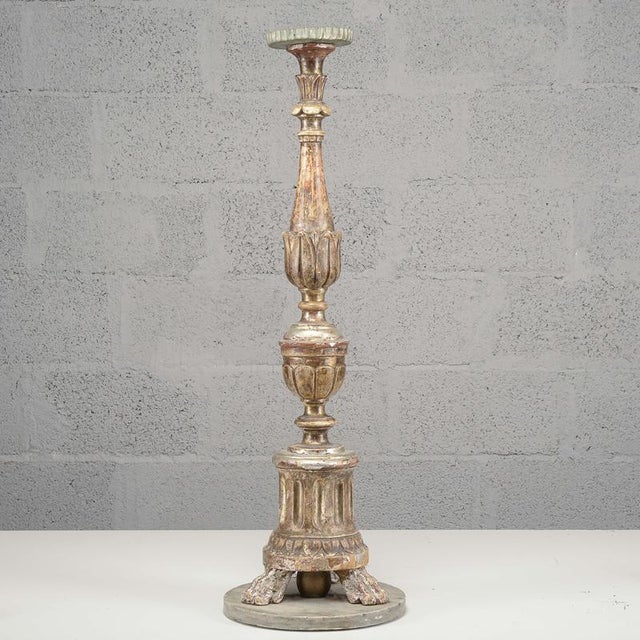 Lacquered Candlestick with Marble Base For Sale - Image 5 of 8