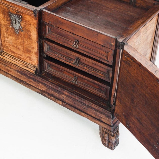 Brown 18th Century Catalan Bridal Chest in Walnut For Sale - Image 8 of 18