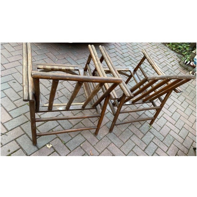 Wood Pair of Ficks Reed Bamboo Lounge Chairs - Vintage MCM Outdoor Furniture For Sale - Image 7 of 8