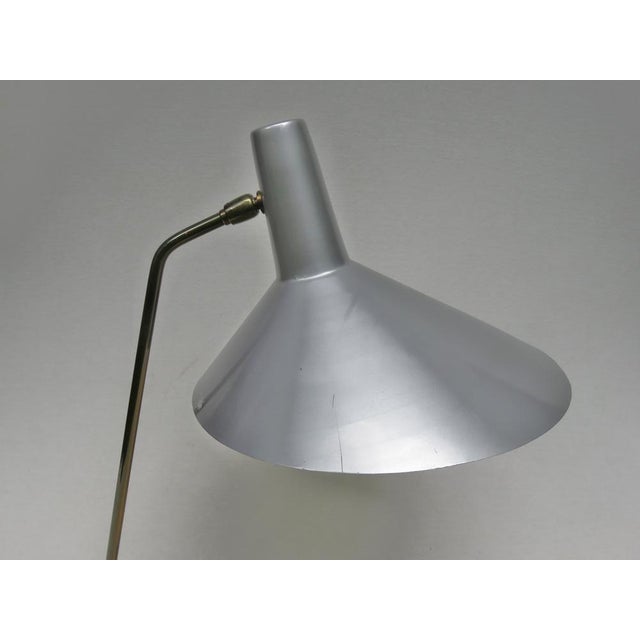 Silvery Gray Brass Table Lamp, 1950s For Sale - Image 6 of 18