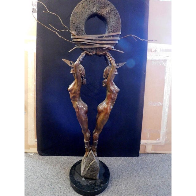 Metal Renzo "One Thought Conceived" Bronze Sculpture Hand Signed Artwork Lifesize For Sale - Image 7 of 17