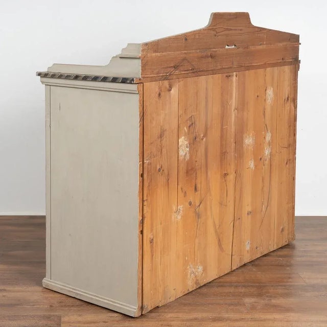 ​​​​​​​Antique Gustavian Gray Painted Tall Sideboard Buffet Server From Sweden Circa 1820-40 For Sale - Image 10 of 11