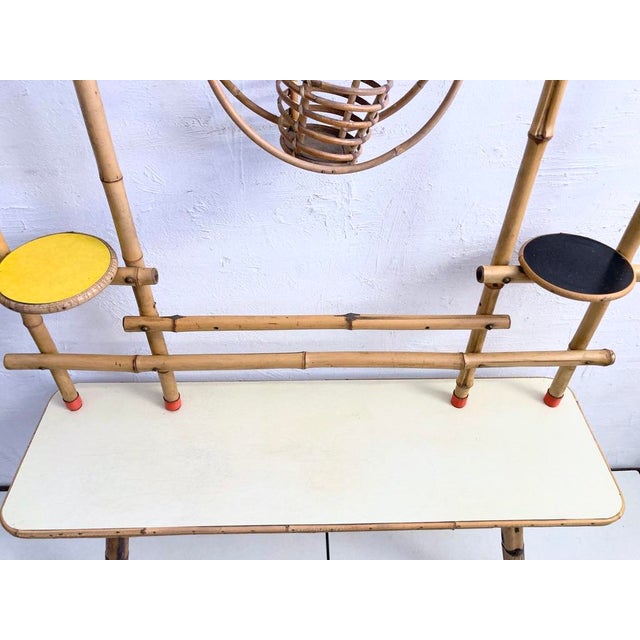 Mid-Century Modern Large Flower Bench Room Divider in Bamboo, 1950s For Sale - Image 3 of 18