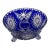 Vintage Cobalt Blue Bohemian Crystal Bowl For Sale