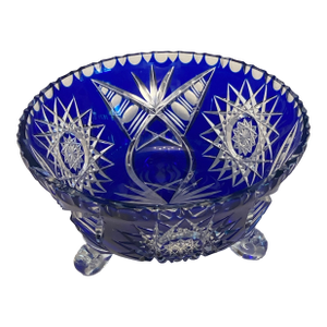 Vintage Cobalt Blue Crystal Bowl