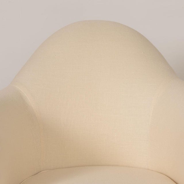 1930s French Club Chair in Linen For Sale - Image 10 of 14