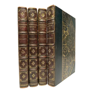 Late 19th Century Leather Volumes, Tobias Smollett's the Adventures of Peregrine Pickle - 4 Books