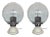 Mid-Century Glass Table Lamps, 1980s, Set of 2 For Sale
