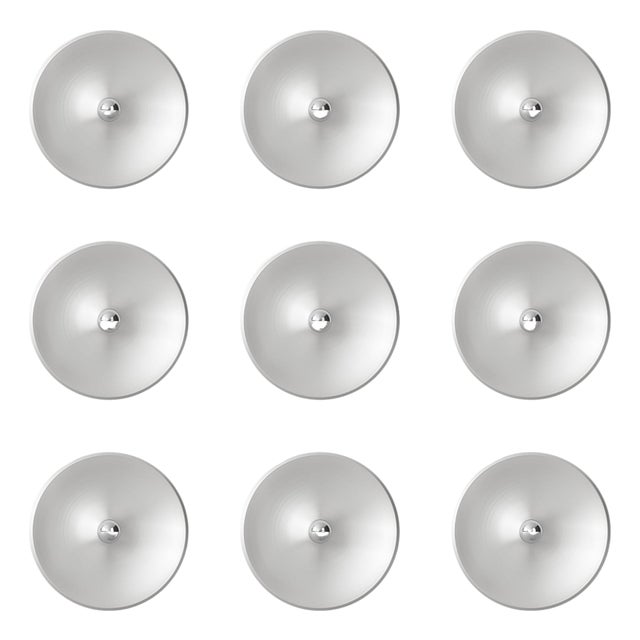 Model 262 Wall Lamps in Satinated Aluminium from Gino Sarfatti, Set of 9 For Sale
