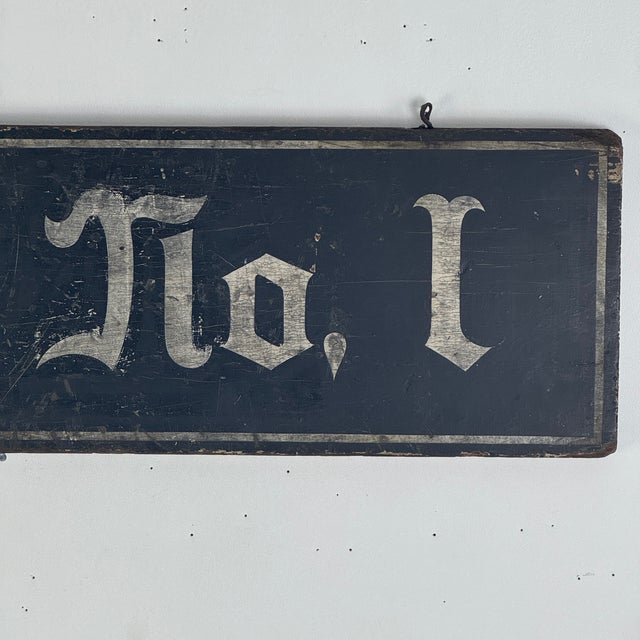 Vintage Double Sided "Lane No. 1" Railway / Station / Racing Wooden Sign For Sale - Image 9 of 12