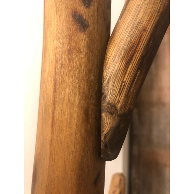 Wood Vintage Rustic Log Utility Coat Rack For Sale - Image 7 of 10