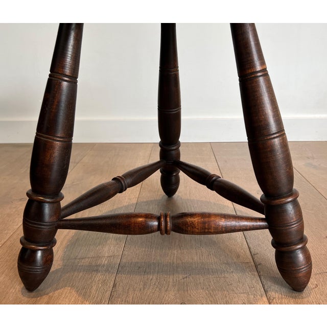 1950s Turned Wooden Stools Attributed to Charles Dudouyt - a Pair For Sale - Image 6 of 12
