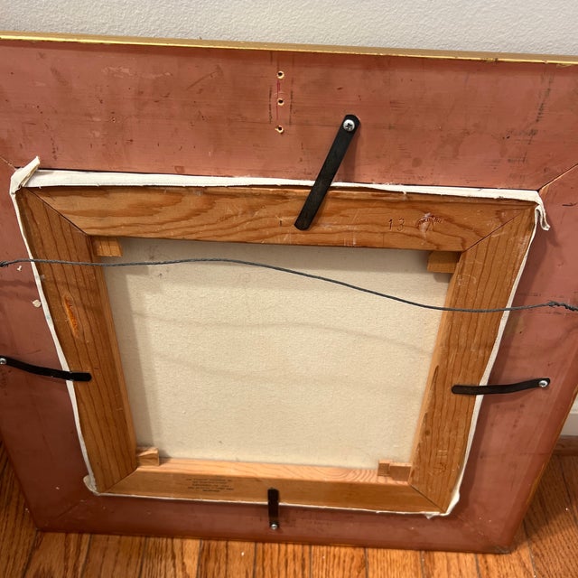 1980s Modern American School Oil on Canvas Signed Framed Titled Night Reader For Sale - Image 11 of 11