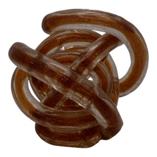 4 inch Gold Glass Knot Sculpture For Sale