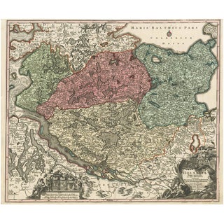Map of Holstein and Surrounding Duchies by Homann Heirs For Sale