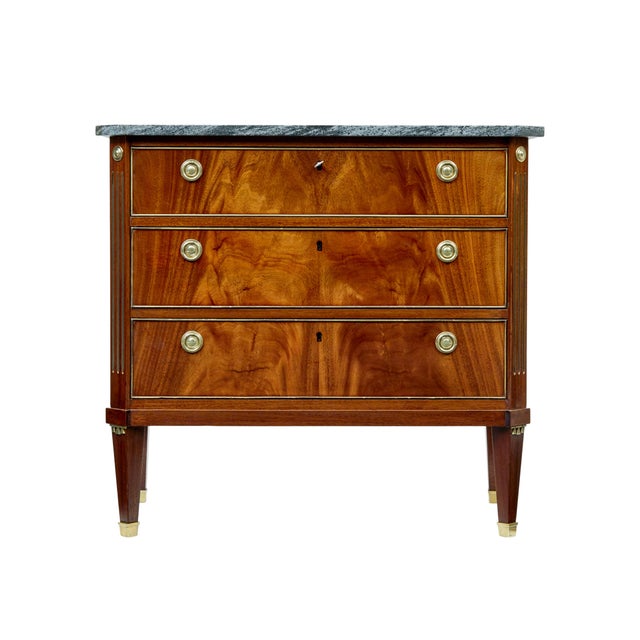 20th Century Directoire Revival Marble Top Chest of Drawers, 1920 For Sale - Image 4 of 7
