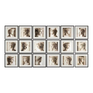 120' X 60' - High End Framed Gallery Wall Original Photograph Prints 'Blurred Antique Profiles' Diane Grant For Sale