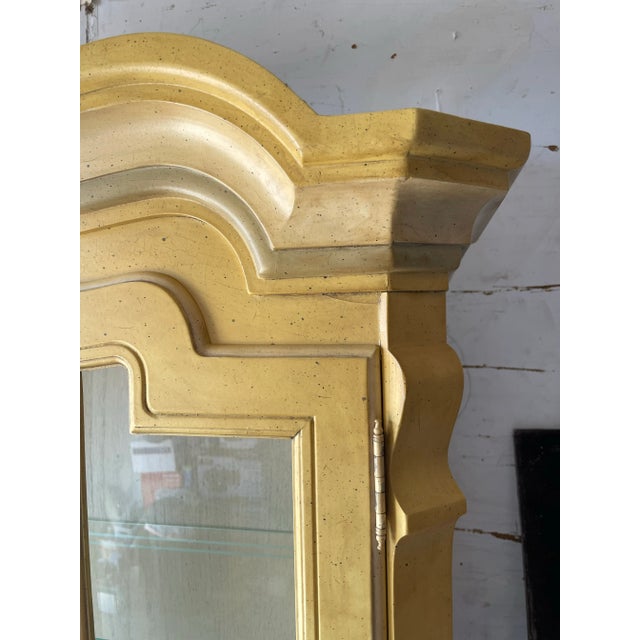 Drexel Drexel French Country Yellow China Cabinet For Sale - Image 4 of 6