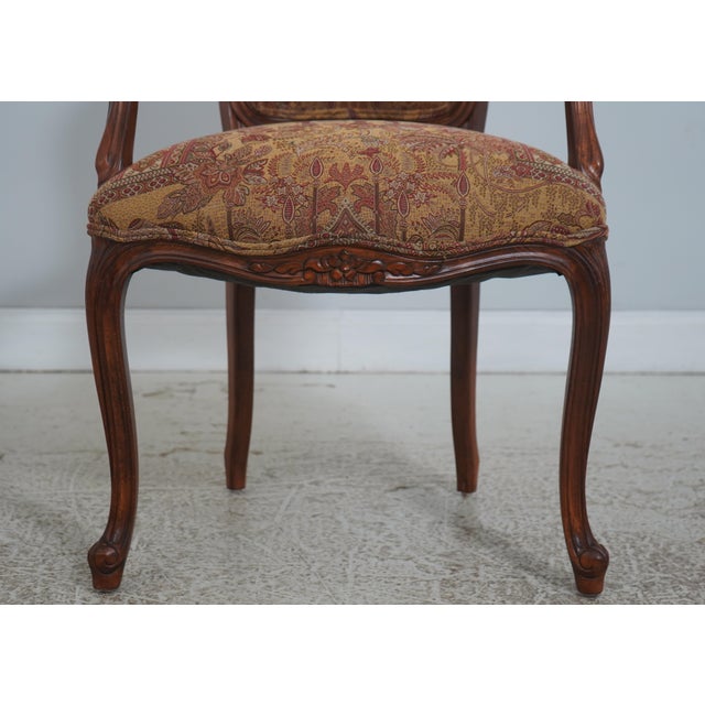 Set of 8 French Style Carved Upholstered Dining Room Chairs For Sale - Image 9 of 18