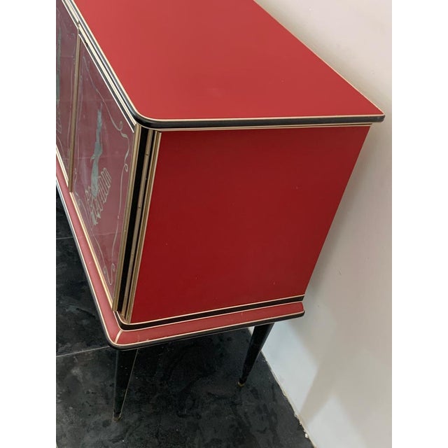Credenza by Umberto Mascagni Rosso Bordeaux, 1950s For Sale - Image 13 of 14