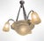 Superb art deco chandelier by georges leleu, signed "jehel" (1883-1961) circa 1930 a large central bowl in thick, molded...