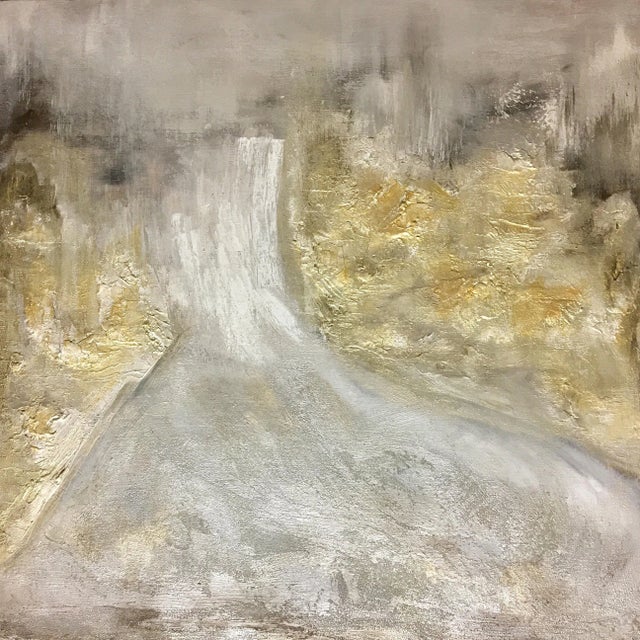 36" x 36" Unique Eco-Friendly Heavy Textured European Fresco with Oil. Adoration (No.1) by Morata is a One-of-a-Kind...