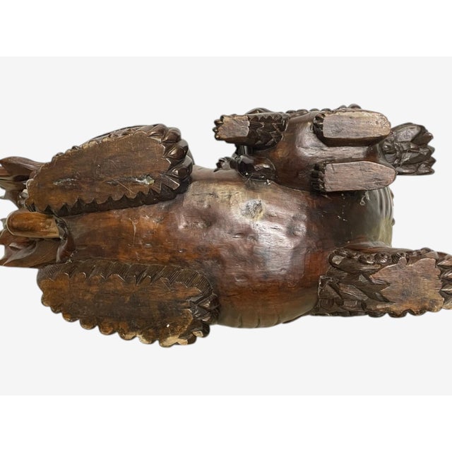 Chinese Export, Opposing Foo Dogs, Solid Teakwood, Glass, China, 19th C. For Sale - Image 18 of 18