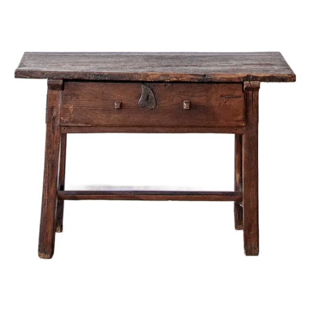 1700s Hand Planed Rustic Console Table For Sale