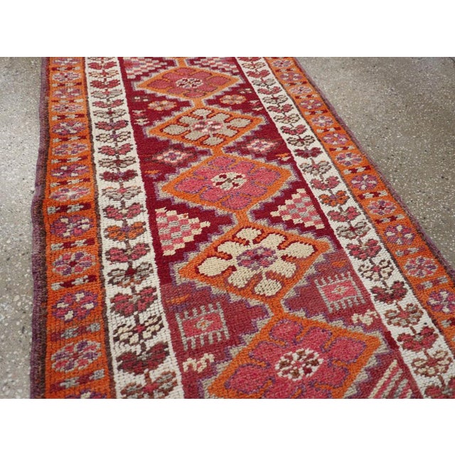Tribal Galerie Shabab Collection Tribal Mid-20th Century Turkish Anatolian Runnerr For Sale - Image 3 of 8