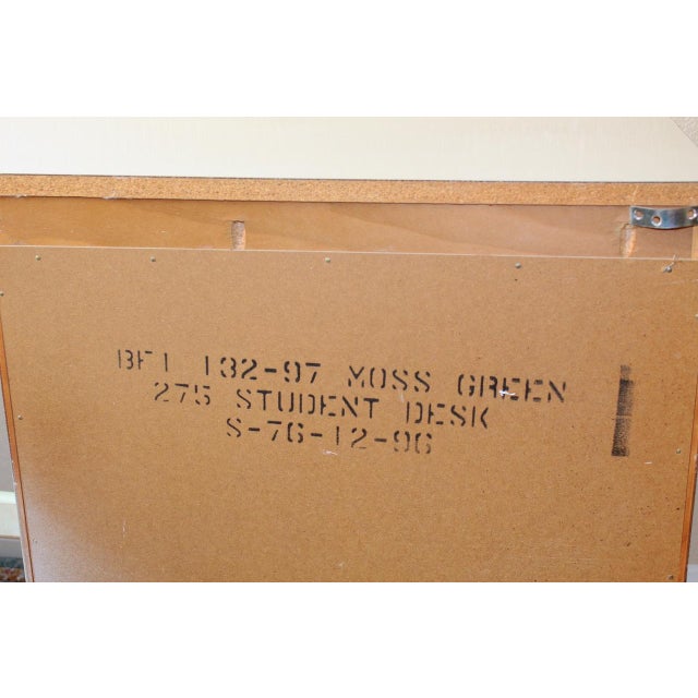 Rare Vintage Bassett Mid-Century Modern Student Desk & Dresser Set in Moss Green - Original Finish For Sale - Image 17 of 18