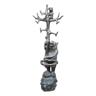 Black Forest Bear Cub Coatstand in Bronze, 1980s For Sale