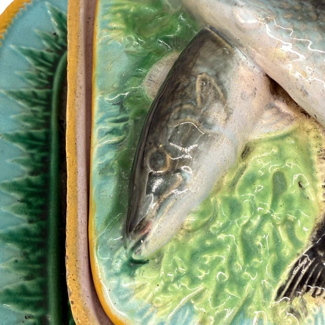 George Jones Majolica Sardine Box on Turquoise Ground, English, Ca. 1870 For Sale - Image 9 of 18