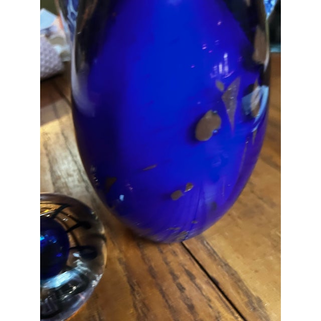 1970s Pair of Blue Glass Paperweights For Sale In Atlanta - Image 6 of 12
