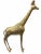 Lovely vintage giraffe figurine. This piece constructed of brass features beautiful detail in a lightly patina gold tone.