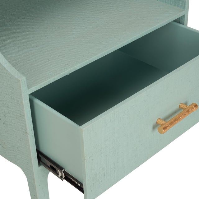 George III Raffia Bedside Table - Blue For Sale In Raleigh - Image 6 of 6