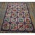 Textile 1930s Small Multicolor Geometric Roses Folk Art Antique American Hooked Wool Rug For Sale - Image 7 of 11