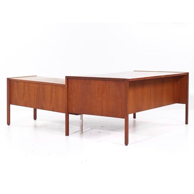 Mid-Century Modern Jens Rinsom Mid Century Executive Desk in Walnut With Return, 1960s For Sale - Image 3 of 5