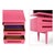 Pink Lacquered Wood Dressing Table with 4-Drawers, 1960s For Sale - Image 4 of 5