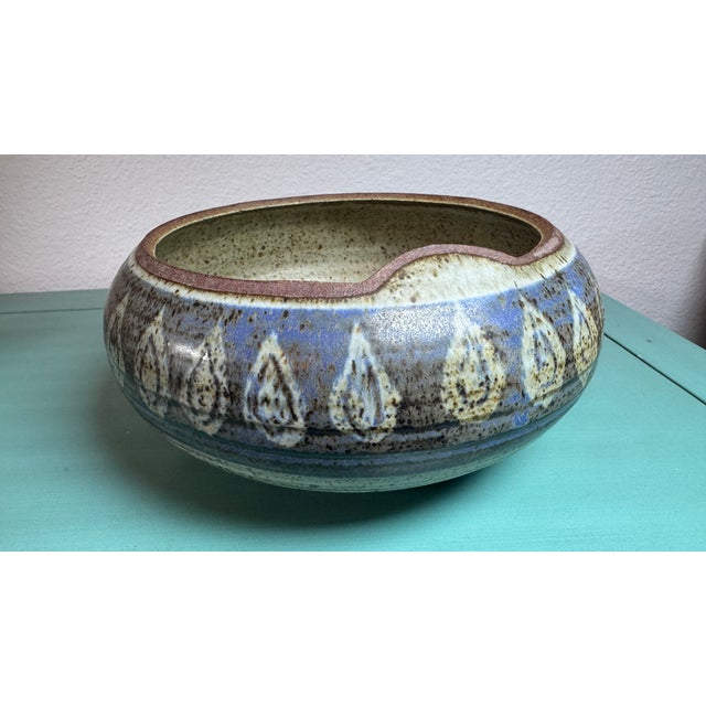 Arts and Crafts Vintage Signed O Bucher Pottery Art Bowl Pristine C1960 For Sale - Image 12 of 17