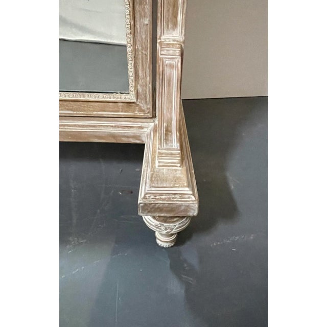 19th Century Cheval, Floor Mirror, Louis Xvi, Whitewashed, Standing