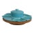 Squire Ceramics and Martin California 1940s Large Wood Lazy Susan 8pc Set 4992b For Sale
