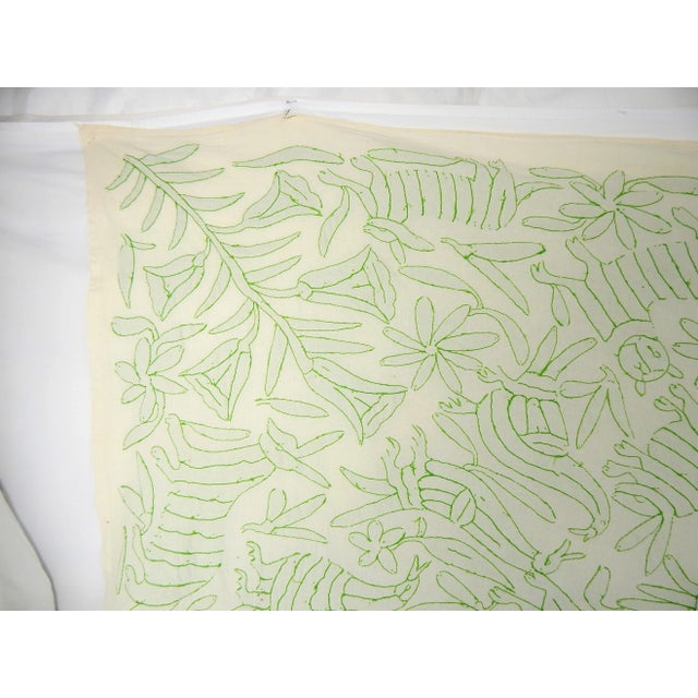 Wild Animals Green Embroidered Tapestry For Sale - Image 12 of 13