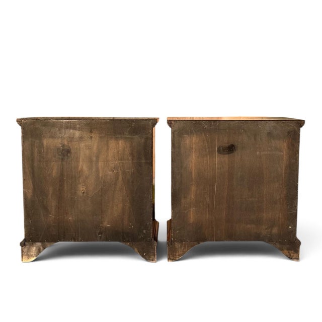 Pair of Burl Walnut Serpentine Chests For Sale - Image 9 of 9