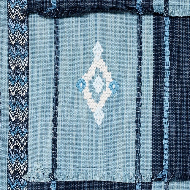 Traditional Sample - Schumacher Aravali Patchwork Fabric in Denim & Indigo For Sale - Image 3 of 6