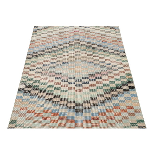 1960s Vintage Zeki Müren Rug in Polychromatic Geometric Patterns, From Rug & Kilim For Sale - Image 5 of 8